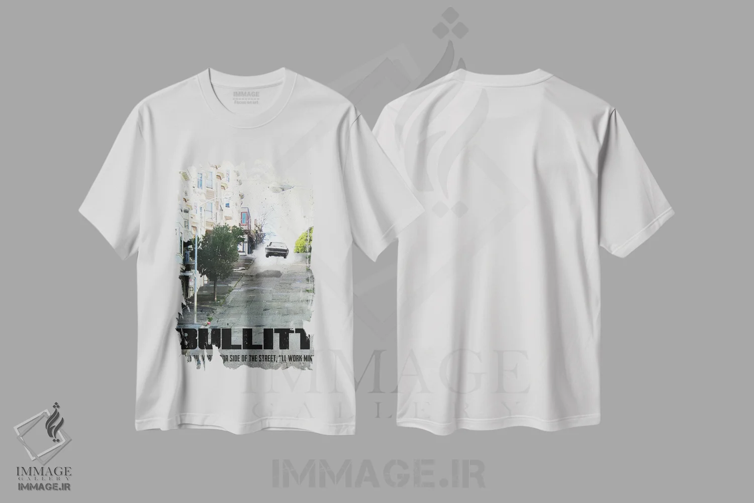 تیشرت سفید طرح دار هنر فیلم سفر بولیت، تزئینی اثر ۲ توست دیزاین | immage.ir