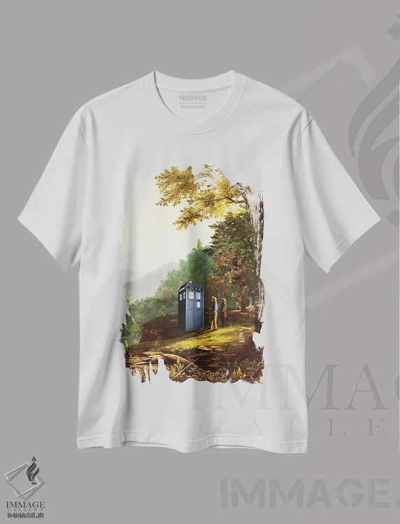 تیشرت سفید طرح دار تاردیس کلاسیک، تزئینی اثر ۲ توست دیزاین | فروشگاه ایماژ