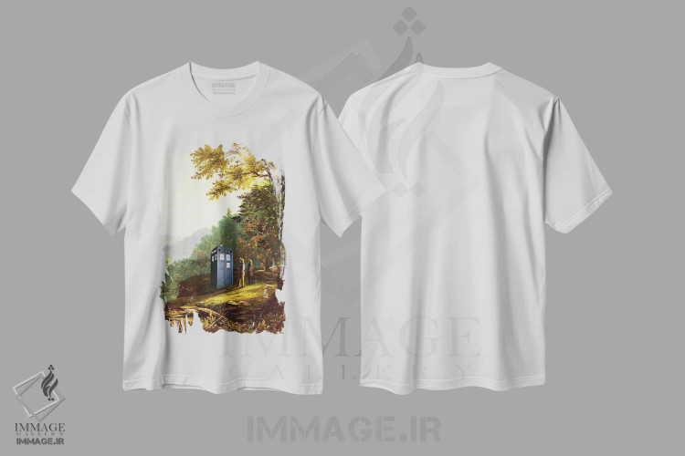 تیشرت سفید طرح دار تاردیس کلاسیک، تزئینی اثر ۲ توست دیزاین | فروشگاه ایماژ