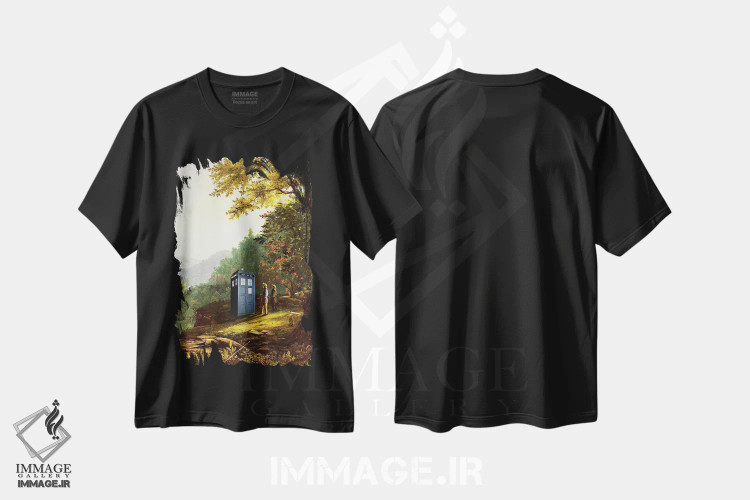 تیشرت مشکی طرح دار تاردیس کلاسیک، تزئینی اثر ۲ توست دیزاین | immage.ir