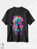تیشرت مشکی طرح دار بیگانه سایکدلیک، هنر دیجیتال اثر ۲ توست دیزاین | immage.ir