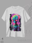 تیشرت سفید طرح دار بیگانه سایکدلیک، هنر دیجیتال اثر ۲ توست دیزاین | فروشگاه ایماژ