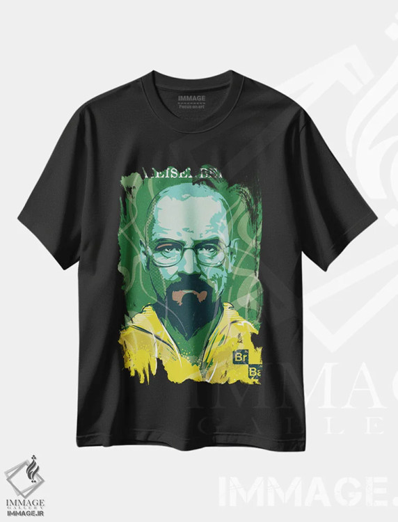 تیشرت مشکی طرح دار هنر هایزنبرگ، هنر دیجیتال اثر ۲ توست دیزاین | immage.ir