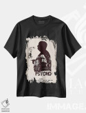 تیشرت مشکی طرح دار هنر فیلم روانی هیچکاک، تزئینی اثر ۲ توست دیزاین | immage.ir