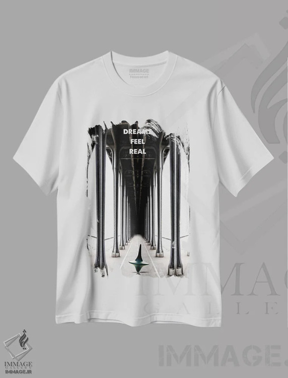 تیشرت سفید طرح دار هنر فیلم سفر تلقین، هنر دیجیتال اثر ۲ توست دیزاین | immage.ir