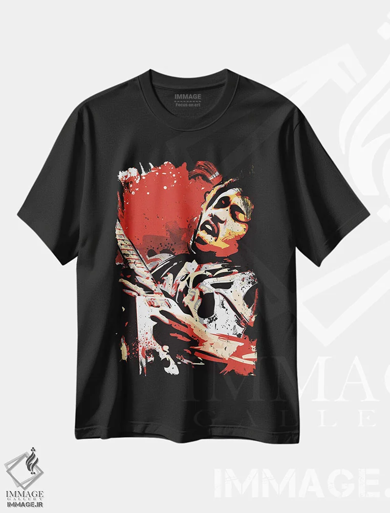 تیشرت مشکی طرح دار پاپ آرت جیمی هندریکس، هنر دیجیتال اثر ۲ توست دیزاین | فروشگاه ایماژ