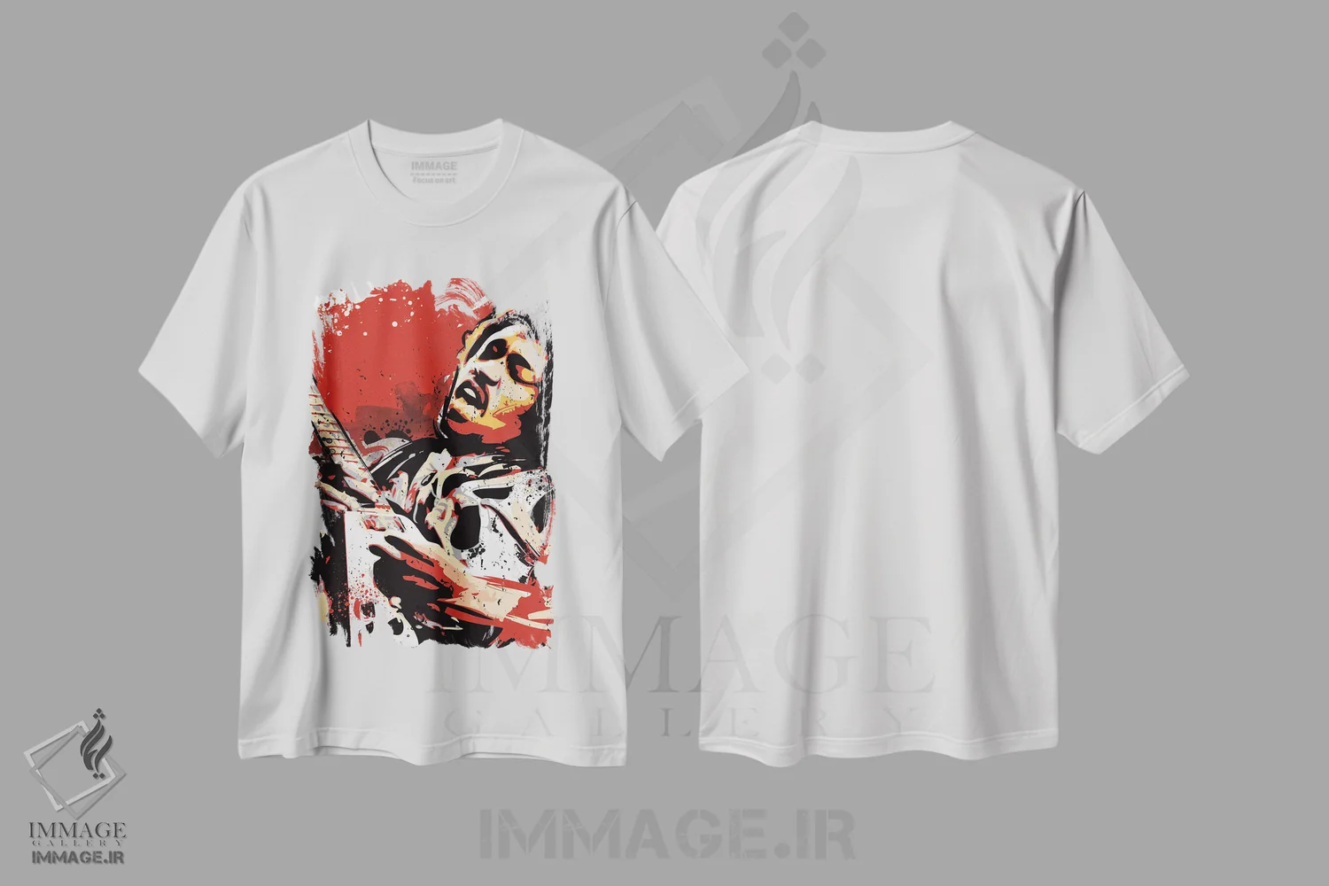 تیشرت سفید طرح دار پاپ آرت جیمی هندریکس، هنر دیجیتال اثر ۲ توست دیزاین | immage.ir