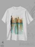تیشرت سفید طرح دار چشم انداز شهر ۱، دکور معاصر اثر نورم اولسن | فروشگاه ایماژ