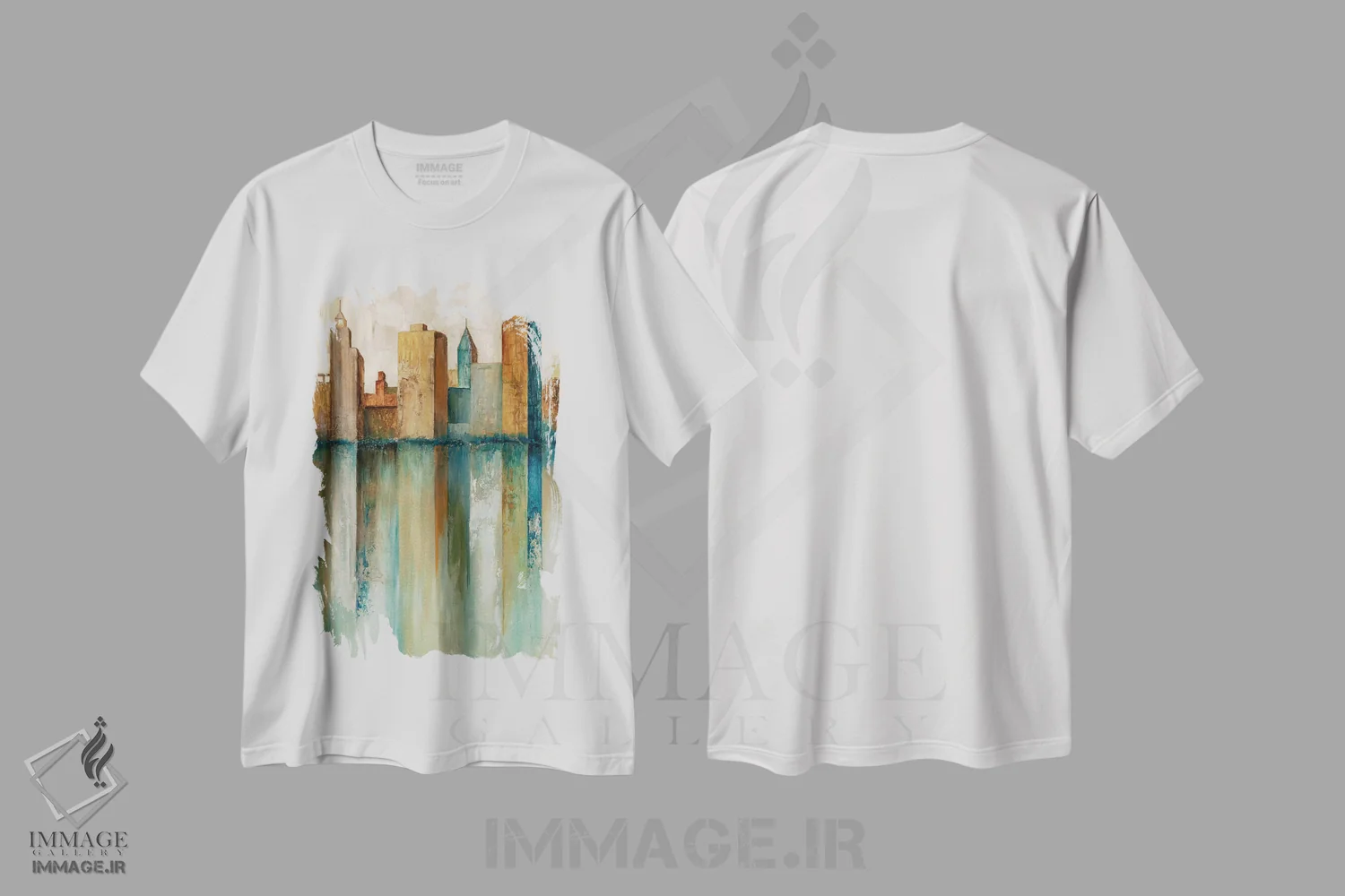 تیشرت سفید طرح دار چشم انداز شهر ۲، دکور معاصر اثر نورم اولسن | immage.ir