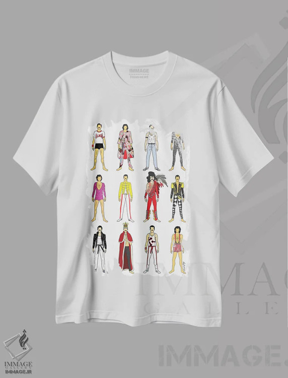 تیشرت سفید طرح دار لباس های مختلف فردی، هنر دیجیتال اثر نوتسنیو آرت | immage.ir