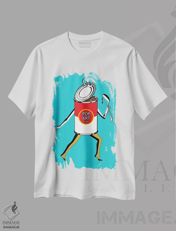 تیشرت سفید طرح دار پاپ آرت بیرون بر، هنر فاخر معاصر اثر نوتسنیو آرت | فروشگاه ایماژ