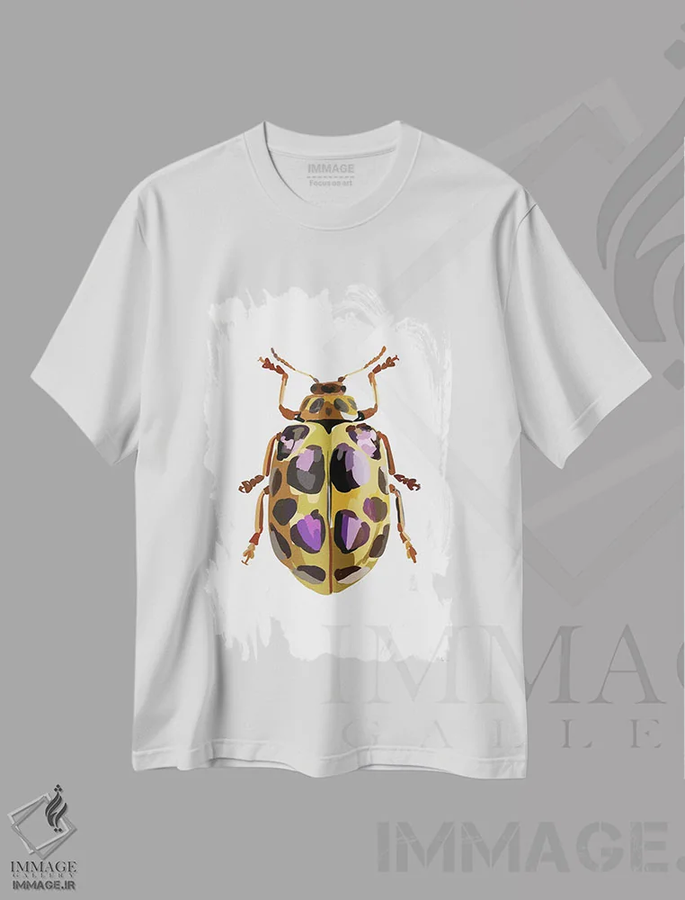 تیشرت سفید طرح دار سوسک، تزئینی اثر آملیا نویز | فروشگاه ایماژ