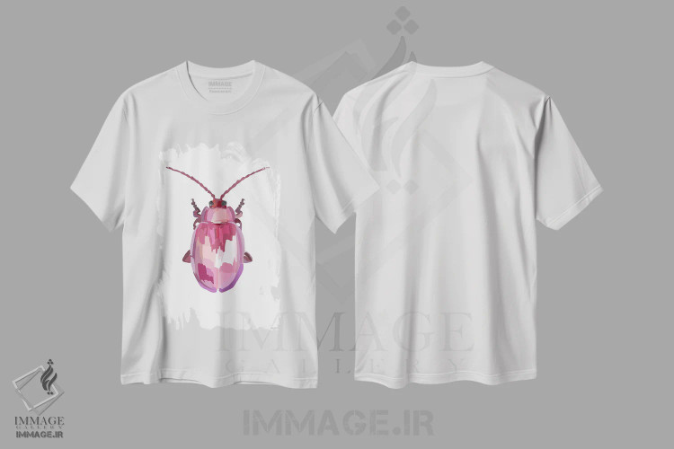 تیشرت سفید طرح دار سوسک، تزئینی اثر آملیا نویز | immage.ir