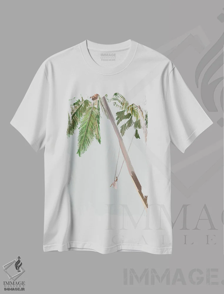 تیشرت سفید طرح دار تاب پرنده، دکور ساحلی اثر آملیا نویز | immage.ir