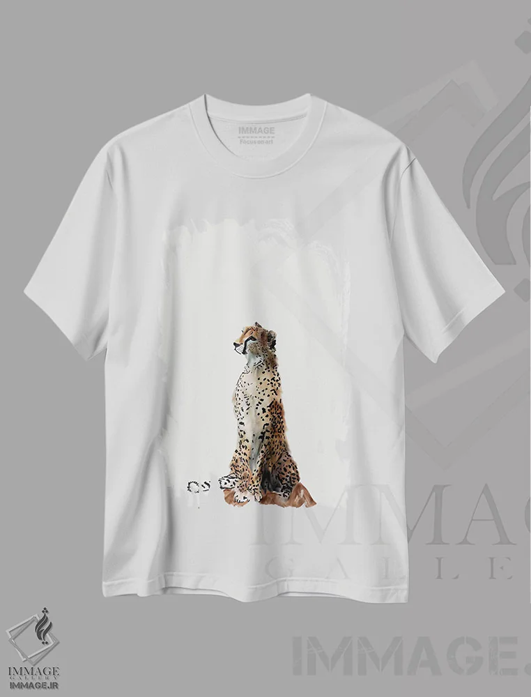 تیشرت سفید طرح دار یوزپلنگ، تزئینی اثر آملیا نویز | immage.ir