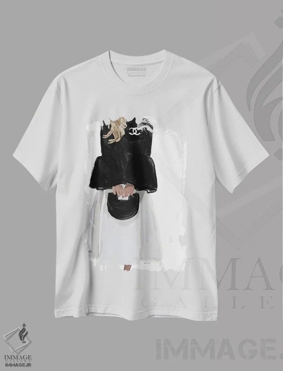 تیشرت سفید طرح دار دختر اوت کوتور، تزئینی اثر آملیا نویز | immage.ir