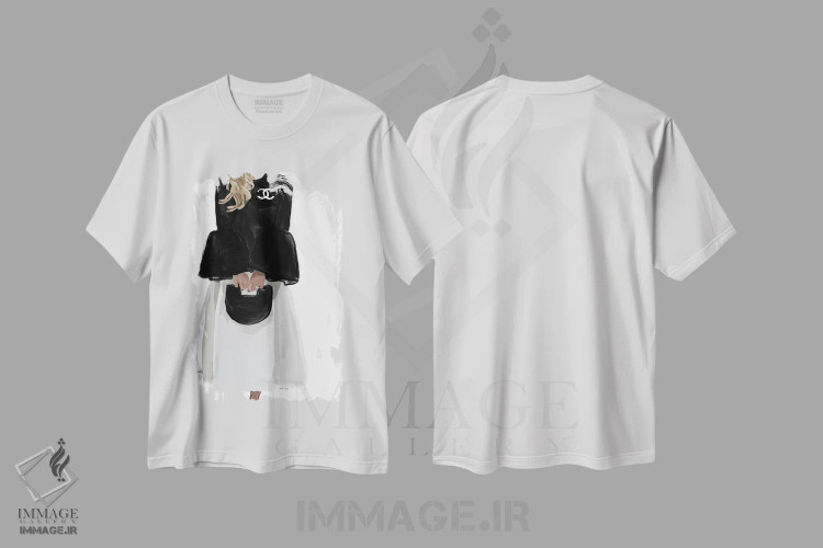 تیشرت سفید طرح دار دختر اوت کوتور، تزئینی اثر آملیا نویز | immage.ir