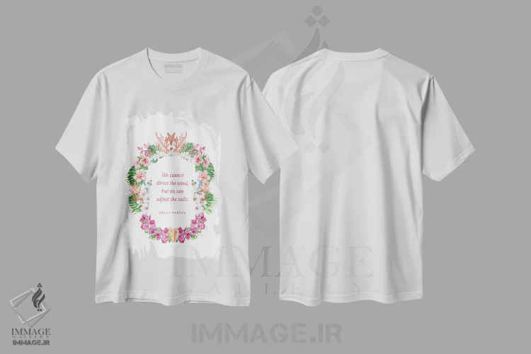 تیشرت سفید طرح دار دالی پارتن، تزئینی اثر آملیا نویز | immage.ir