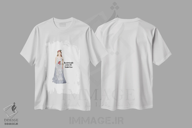 تیشرت سفید طرح دار شب مُد، تزئینی اثر آملیا نویز | immage.ir