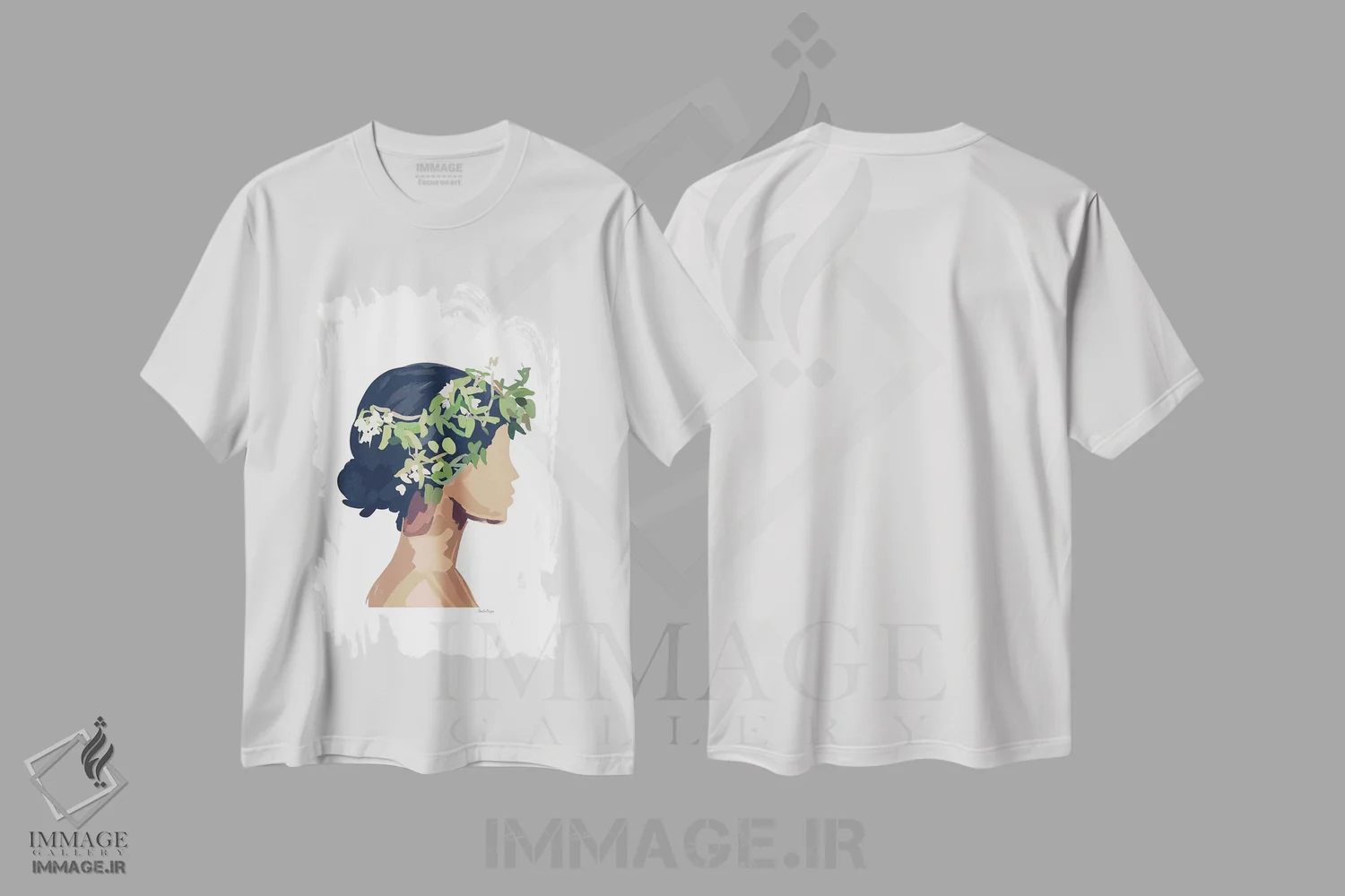 تیشرت سفید طرح دار تاج گل، تزئینی اثر آملیا نویز | فروشگاه ایماژ