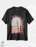 تیشرت مشکی طرح دار تاج محل، دکور آسیایی اثر آملیا نویز | فروشگاه ایماژ