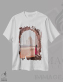 تیشرت سفید طرح دار تاج محل، دکور آسیایی اثر آملیا نویز | immage.ir