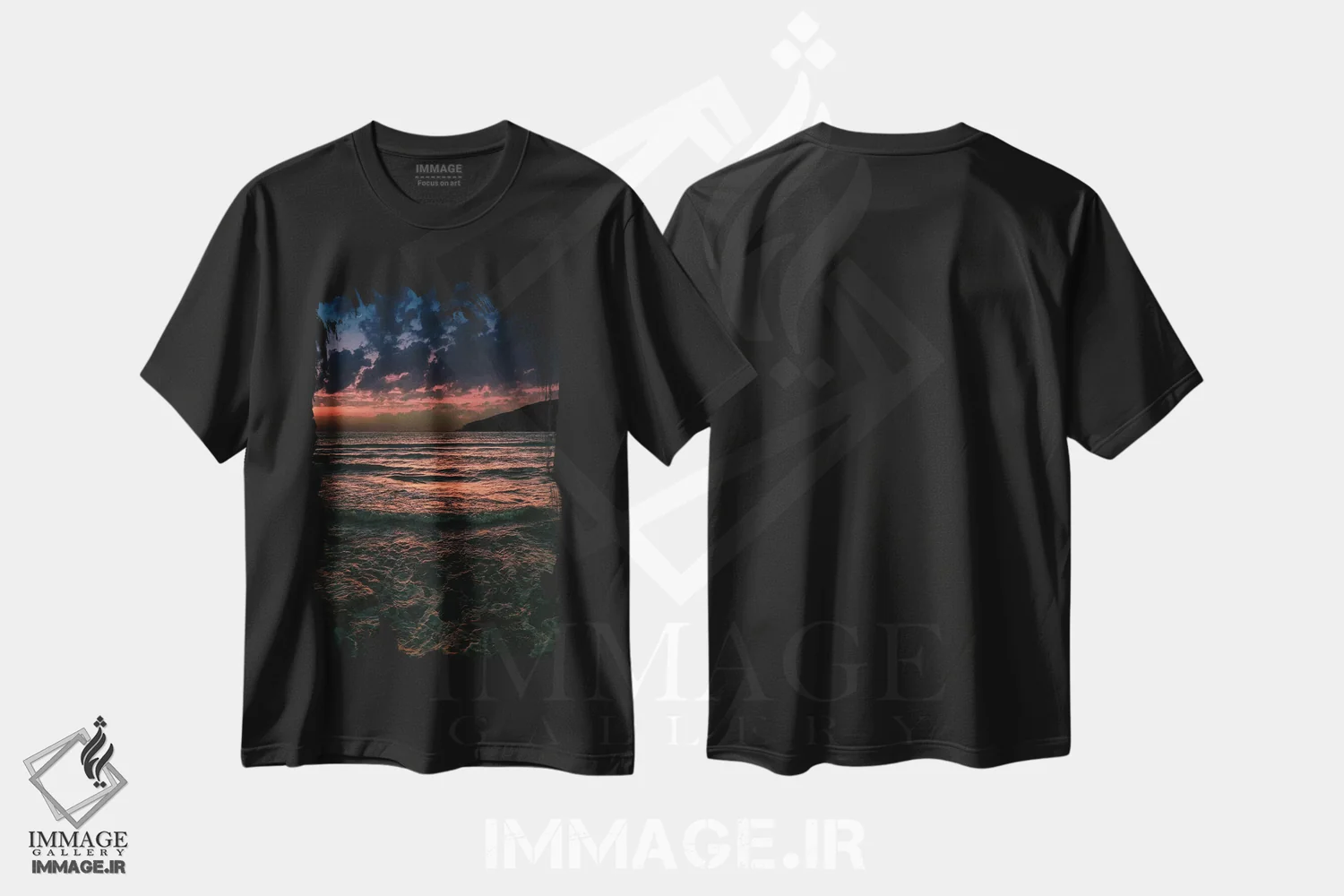 تیشرت مشکی طرح دار دریا خشن، مدیوم اثر نیـرز فوتوگرافی | immage.ir