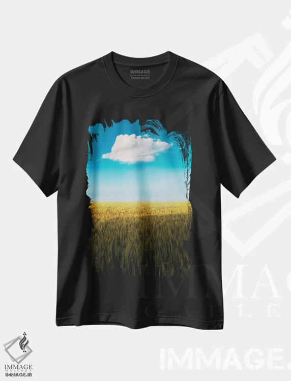 تیشرت مشکی طرح دار ابر تنها، مدیوم اثر نیـرز فوتوگرافی | فروشگاه ایماژ
