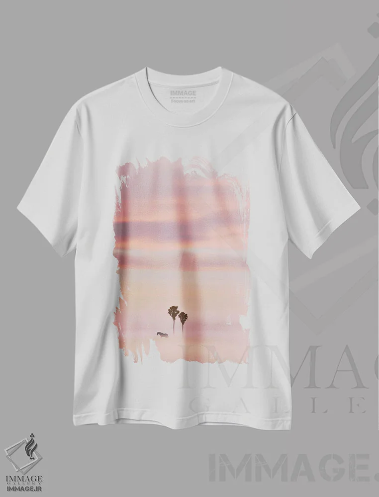 تیشرت سفید طرح دار فقط یک غروب دیگر، مدیوم اثر نیـرز فوتوگرافی | immage.ir