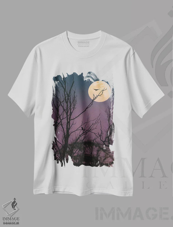 تیشرت سفید طرح دار شب مهتابی، مدیوم اثر نیـرز فوتوگرافی | immage.ir