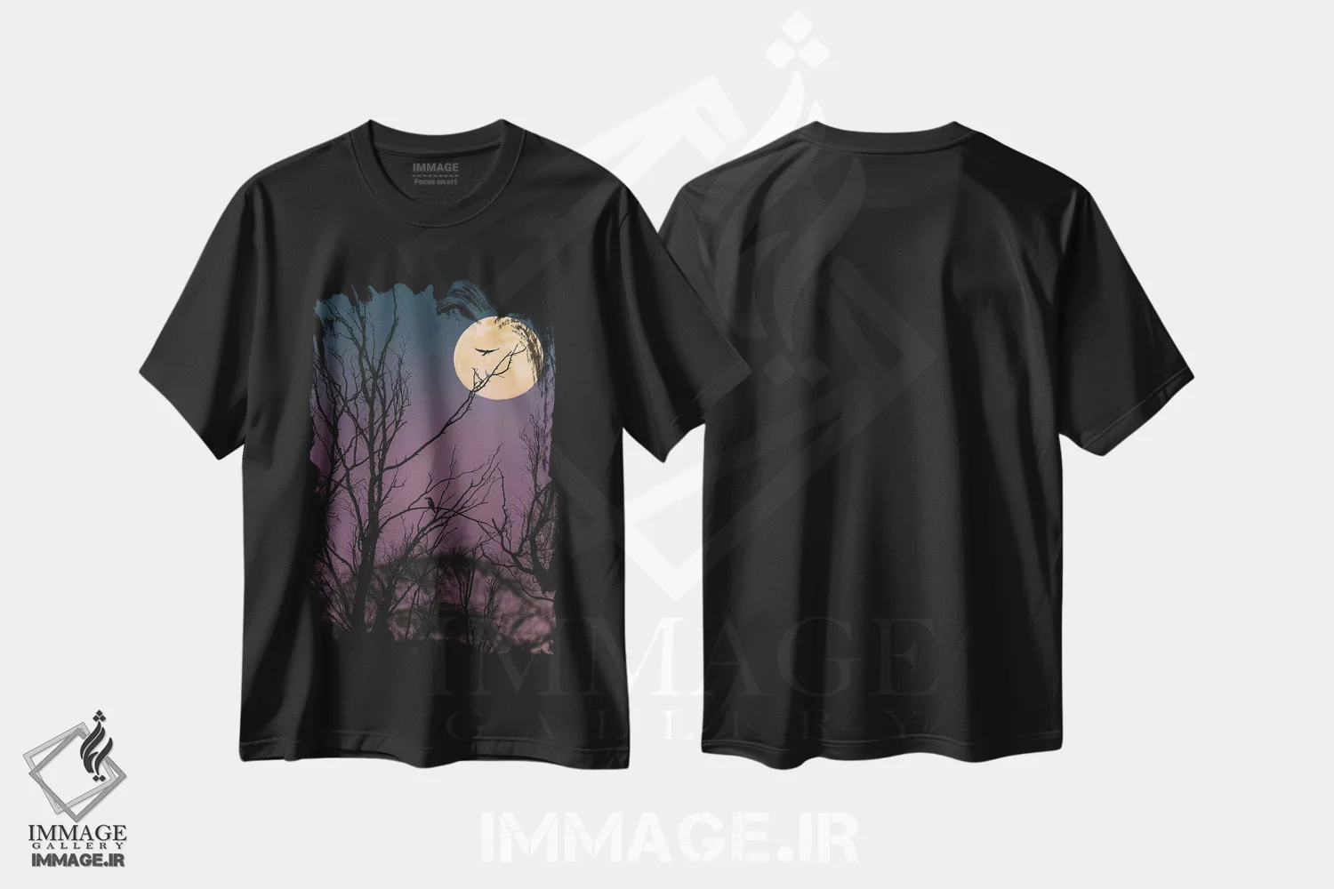 تیشرت مشکی طرح دار شب مهتابی، مدیوم اثر نیـرز فوتوگرافی | فروشگاه ایماژ