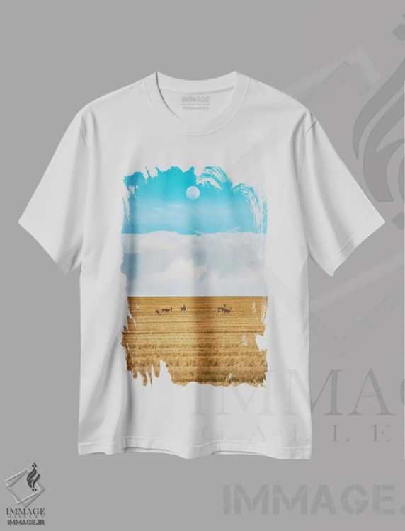 تیشرت سفید طرح دار پیاده روی شبانه، مدیوم اثر نیـرز فوتوگرافی | فروشگاه ایماژ