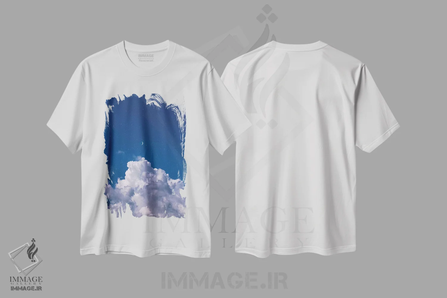 تیشرت سفید طرح دار بر فراز ابرها، مدیوم اثر نیـرز فوتوگرافی | فروشگاه ایماژ