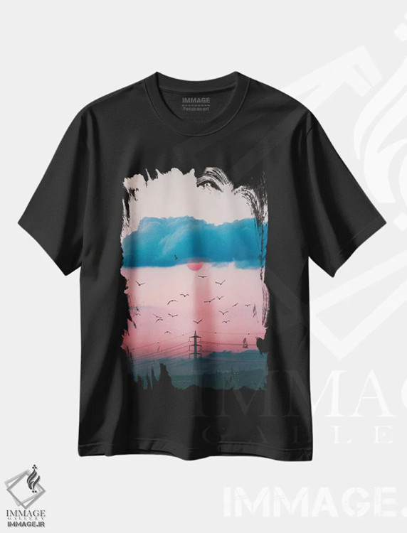 تیشرت مشکی طرح دار خورشید سرخ، مدیوم اثر نیـرز فوتوگرافی | immage.ir