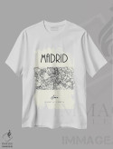 تیشرت سفید طرح دار نقشه شهر مادرید، تزئینی اثر نوردیک پرینت استودیو | immage.ir