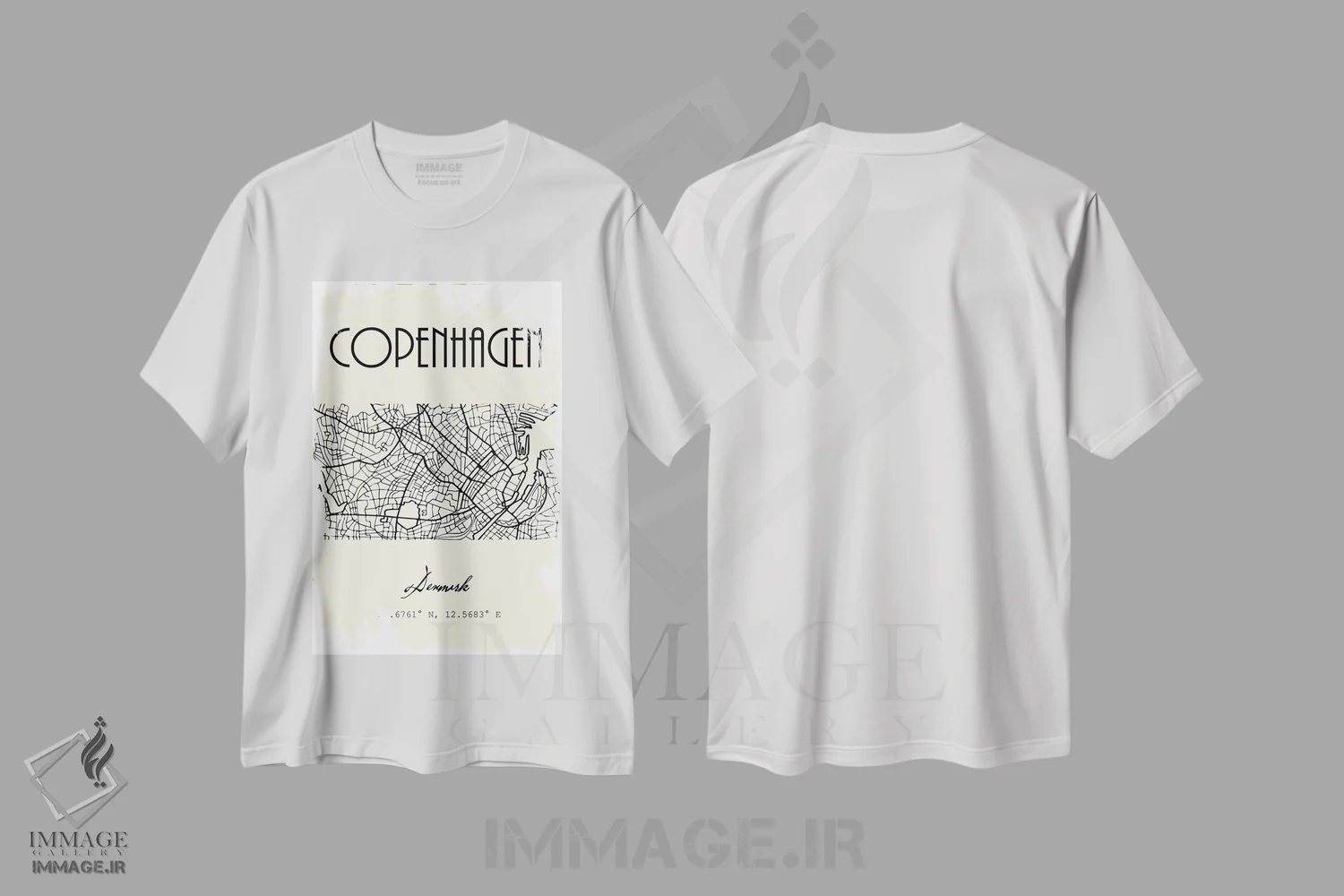 تیشرت سفید طرح دار نقشه شهر پراگ، تزئینی اثر نوردیک پرینت استودیو | immage.ir