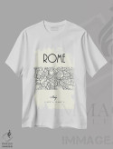 تیشرت سفید طرح دار نقشه شهر رم، تزئینی اثر نوردیک پرینت استودیو | فروشگاه ایماژ