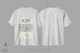 تیشرت سفید طرح دار نقشه شهر رم، تزئینی اثر نوردیک پرینت استودیو | فروشگاه ایماژ