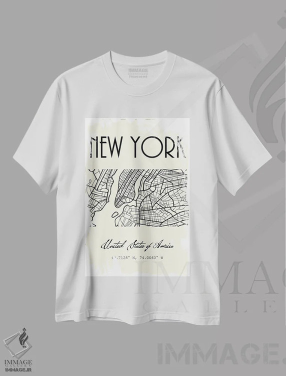 تیشرت سفید طرح دار نقشه شهر کپنهاگ، تزئینی اثر نوردیک پرینت استودیو | immage.ir