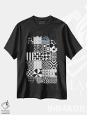 تیشرت مشکی طرح دار الگوی لحاف انتزاعی، آبستره اثر نوردیک پرینت استودیو | فروشگاه ایماژ