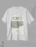 تیشرت سفید طرح دار نقشه شهر توکیو، تزئینی اثر نوردیک پرینت استودیو | immage.ir