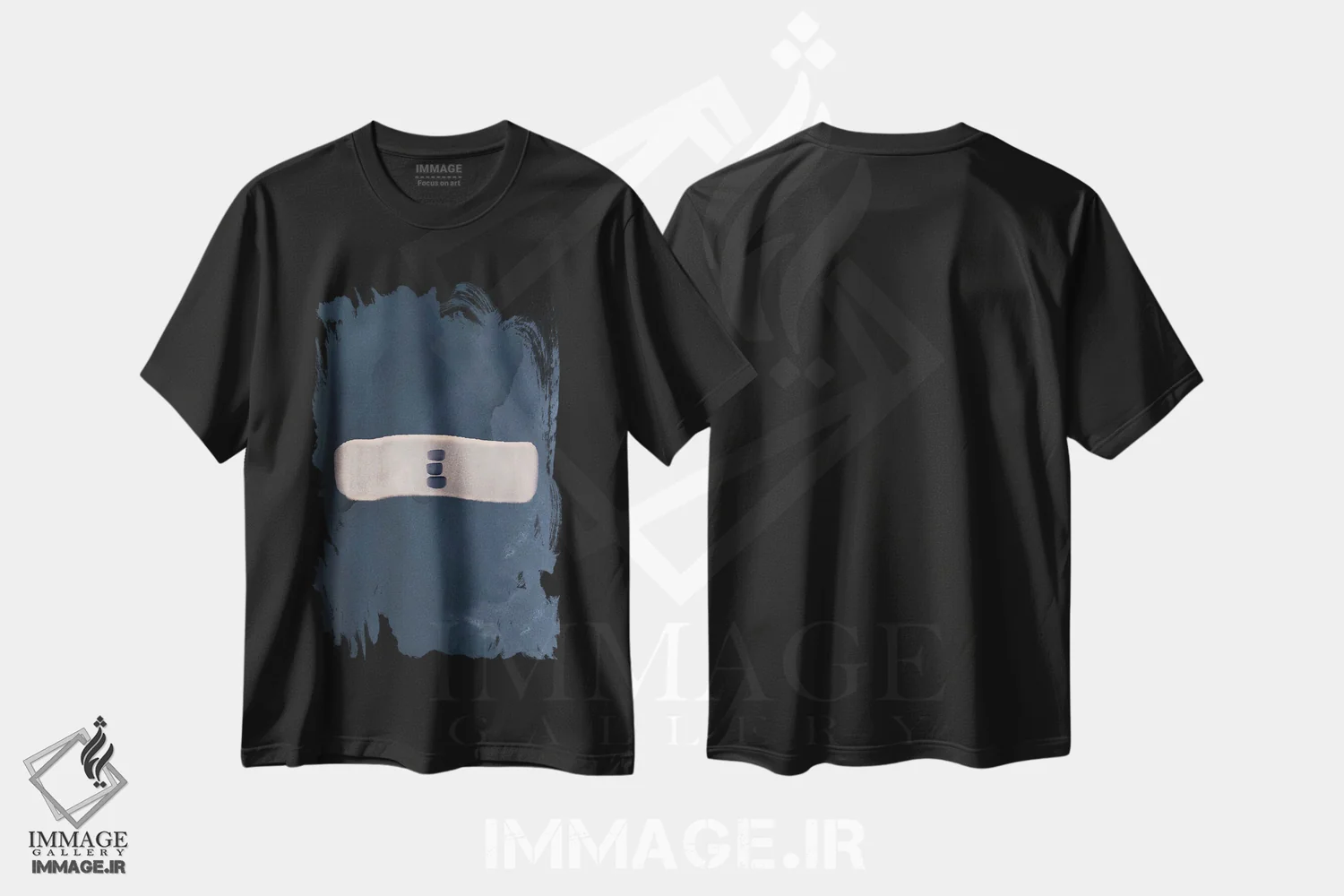 تیشرت مشکی طرح دار مطالعه انتزاعی سرمه ای و صورتی I اثر نوردیک پرینت استودیو | immage.ir