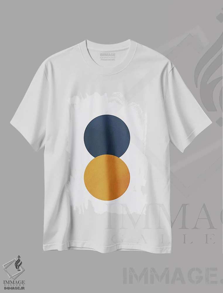 تیشرت سفید طرح دار مطالعه انتزاعی گل II اثر نوردیک پرینت استودیو | فروشگاه ایماژ