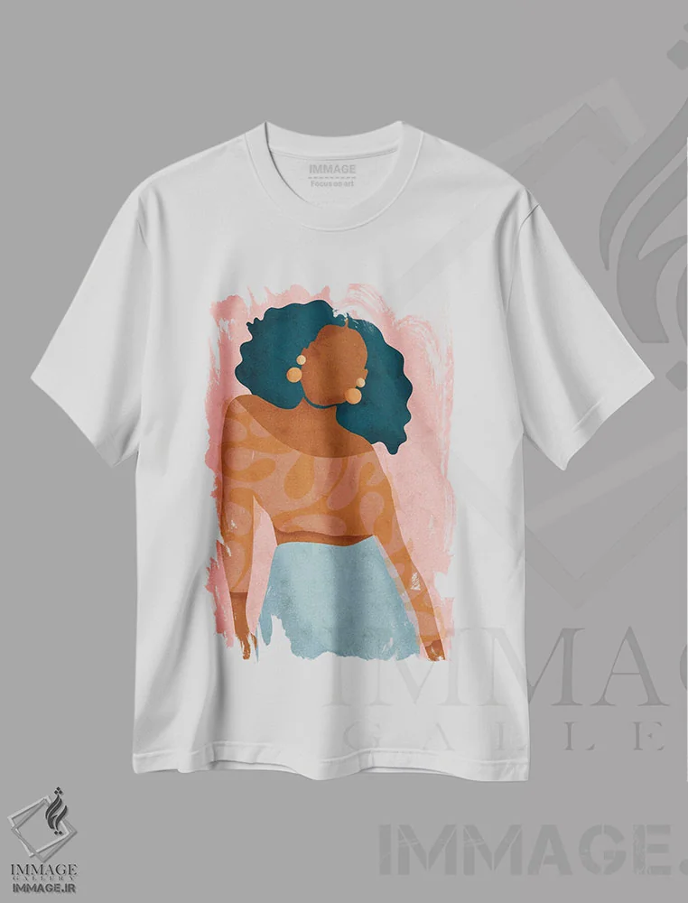 تیشرت سفید طرح دار حال و هوا، هنر آمریکایی آفریقایی تبار اثر رینا نوریگا | immage.ir