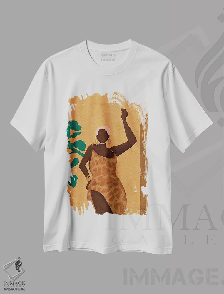 تیشرت سفید طرح دار آدری، هنر آمریکایی آفریقایی تبار اثر رینا نوریگا | فروشگاه ایماژ