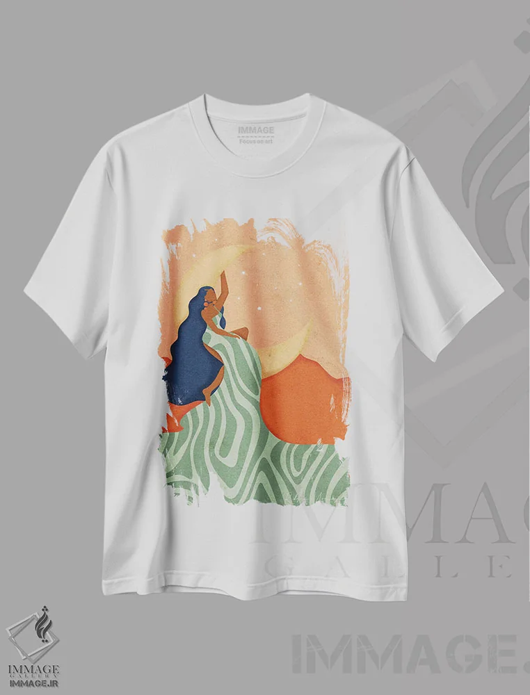 تیشرت سفید طرح دار رویابین بزرگ، هنر آمریکایی آفریقایی تبار اثر رینا نوریگا | immage.ir