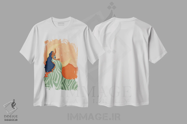 تیشرت سفید طرح دار رویابین بزرگ، هنر آمریکایی آفریقایی تبار اثر رینا نوریگا | immage.ir