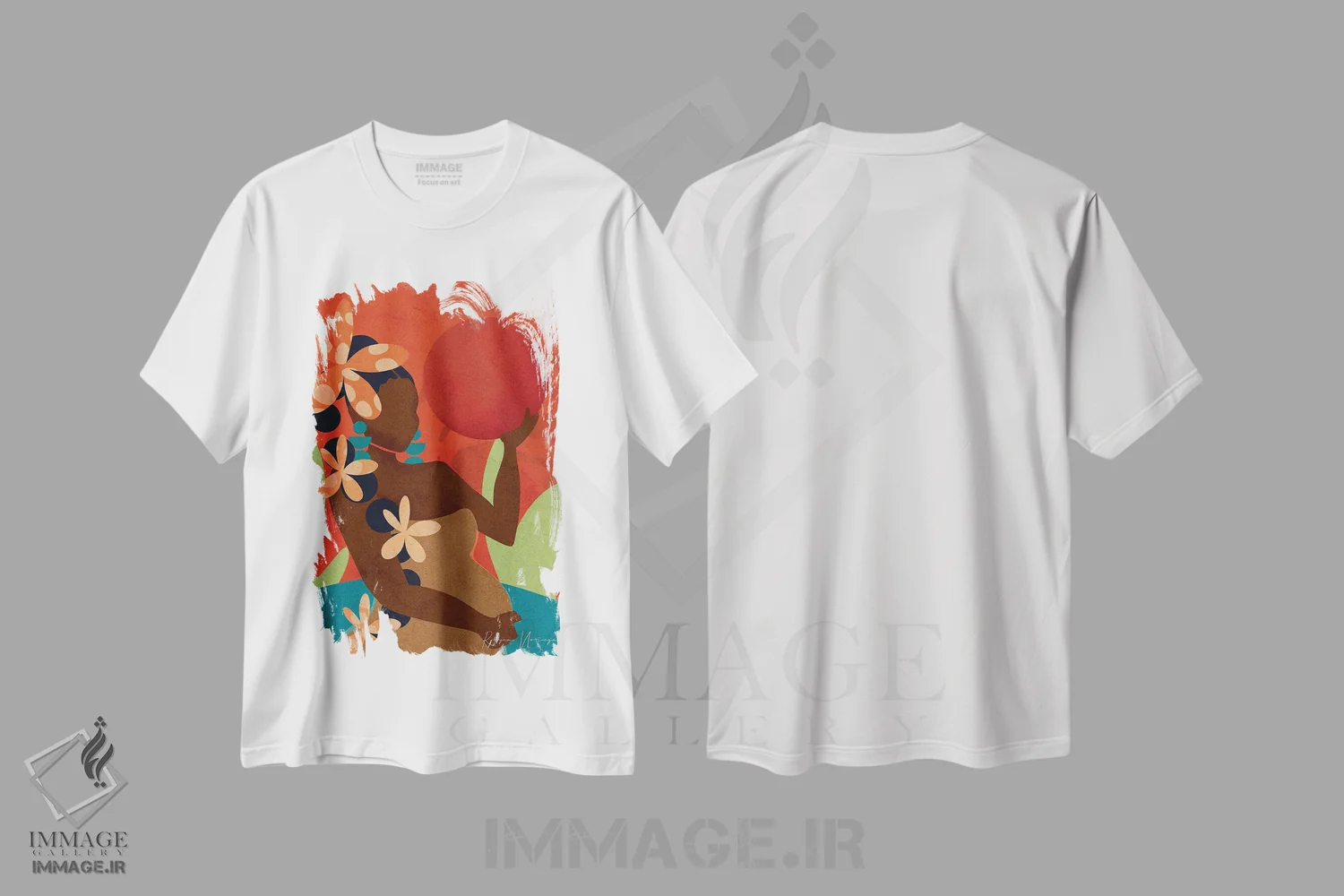 تیشرت سفید طرح دار مادر متولد برج سنبله، هنر آمریکایی آفریقایی تبار اثر رینا نوریگا | فروشگاه ایماژ