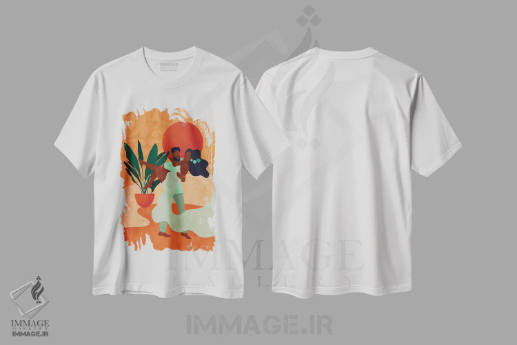 تیشرت سفید طرح دار برآمده از عشق، هنر آمریکایی آفریقایی تبار اثر رینا نوریگا | immage.ir