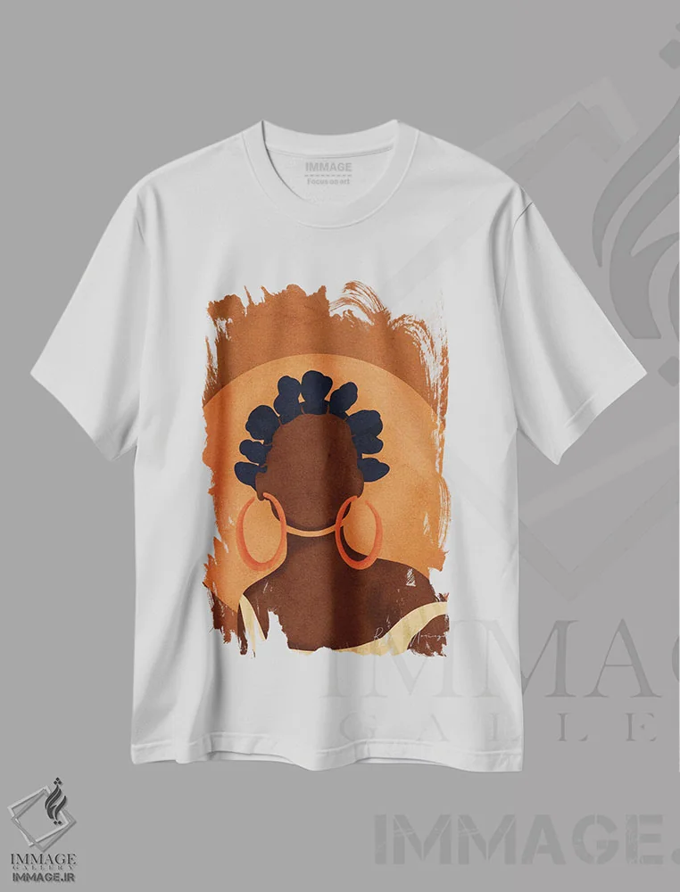 تیشرت سفید طرح دار مندینا، هنر آمریکایی آفریقایی تبار اثر رینا نوریگا | immage.ir